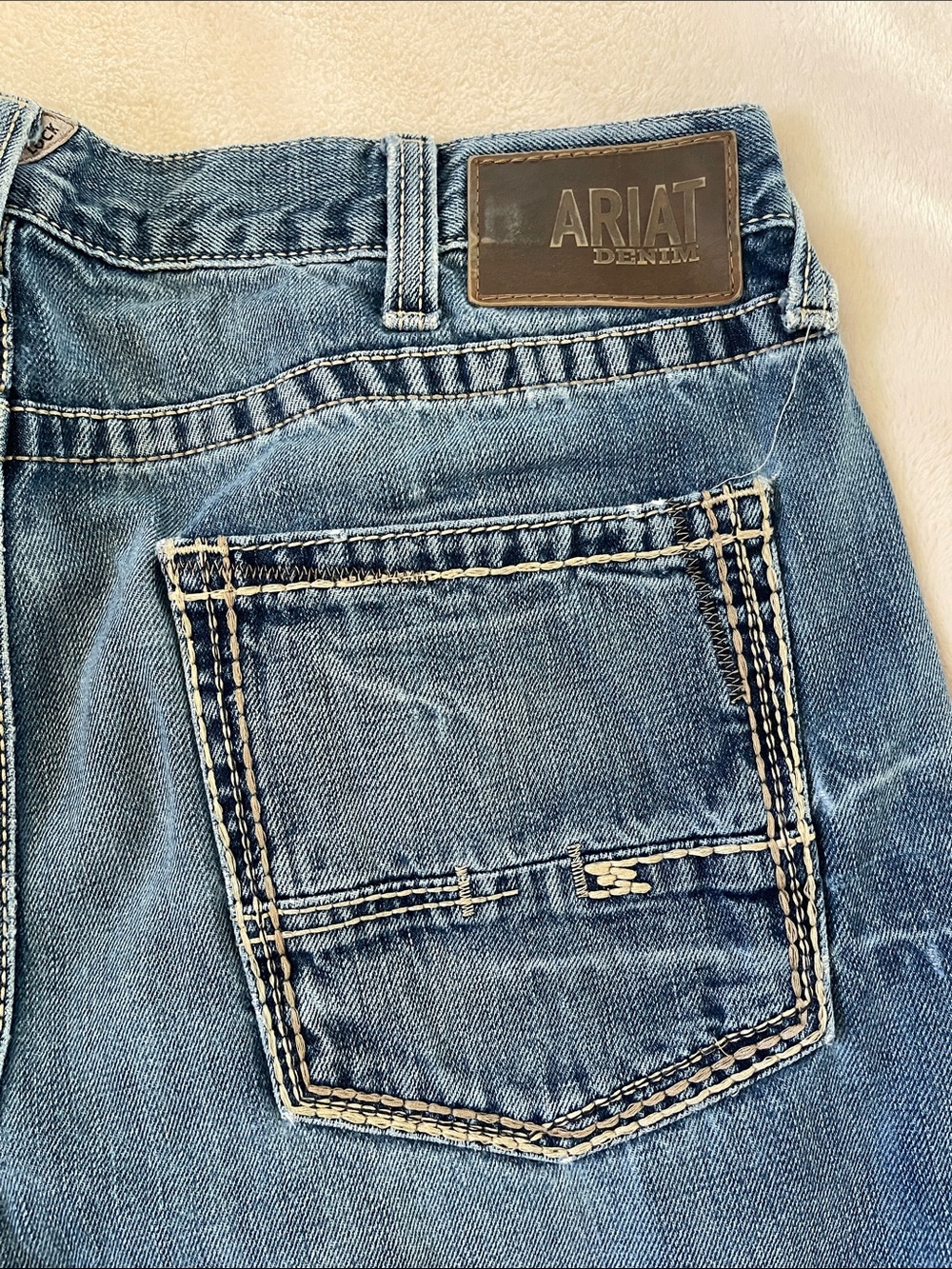 Ariat Relaxed Fit Denim Jeans in Faded Blue